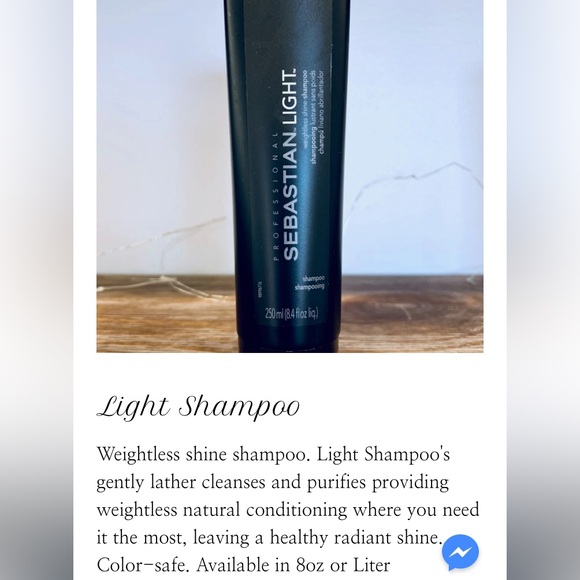 Sebastian Light Shampoo Weightless Shine Shampoo NEW! Full Size - Picture 2 of 15